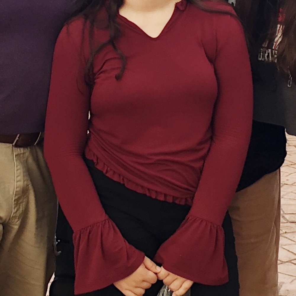 MAROON COTTON BLOUSE